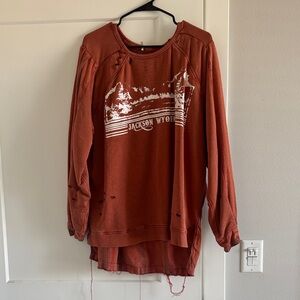 Oversized Rust Orange Free People Sweatshirt